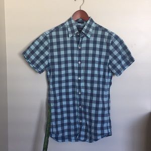 JCREW Slim Plaid Short Sleeve Button Up Shirt XS